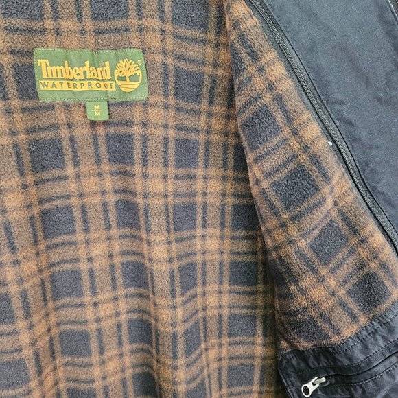 Timberland Waterproof Collared Jacket Coat Full Zip Pocket Navy Blue Mens Size M - Picture 8 of 10